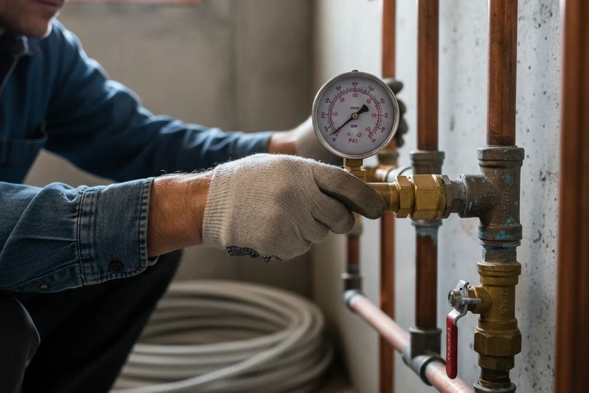 Pressure testing a repaired line during Water Line Repair in Dalhart